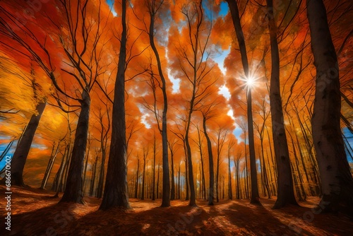 autumn forest generated by AI technology