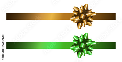 Star bows and ribbons. Vector and PNG on transparent background.