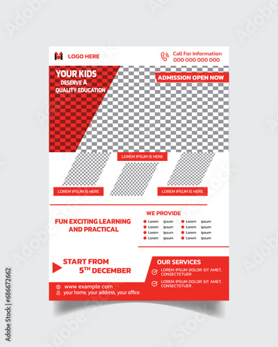  Education Flyer Template or School Leaflet A4