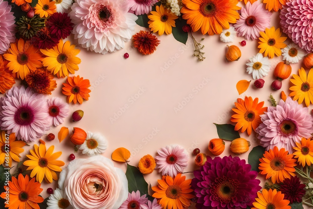 frame made of flowers