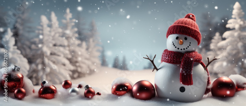 Snowman in winter   © muratefe