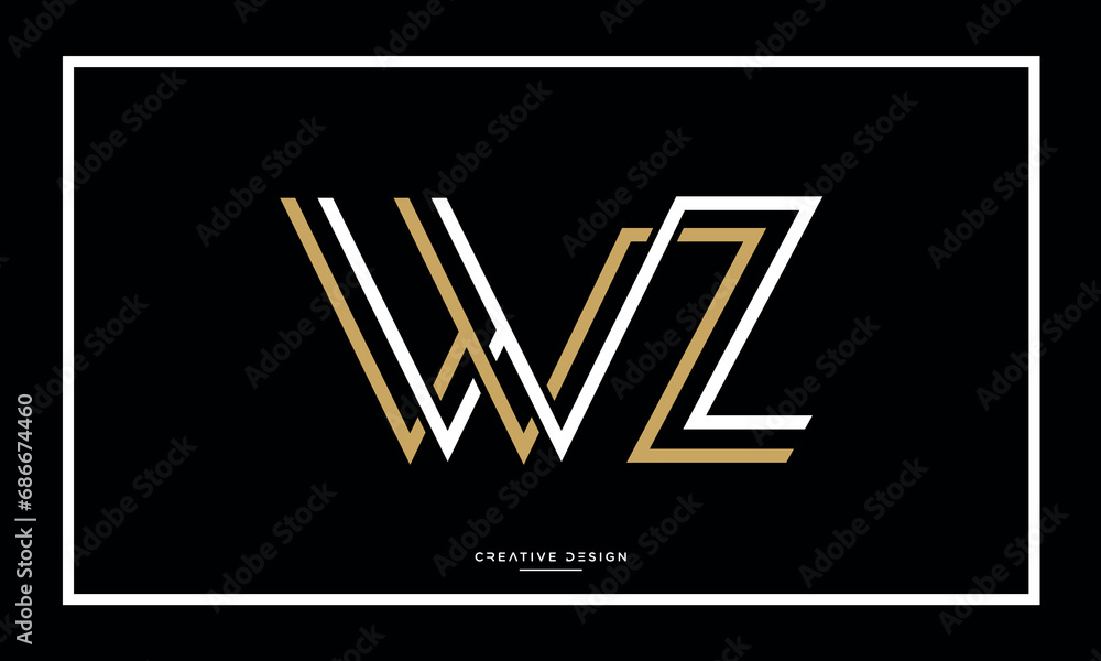 WZ or ZW Alphabet letters logo monogram WZ or ZW Alphabet letters logo monogram