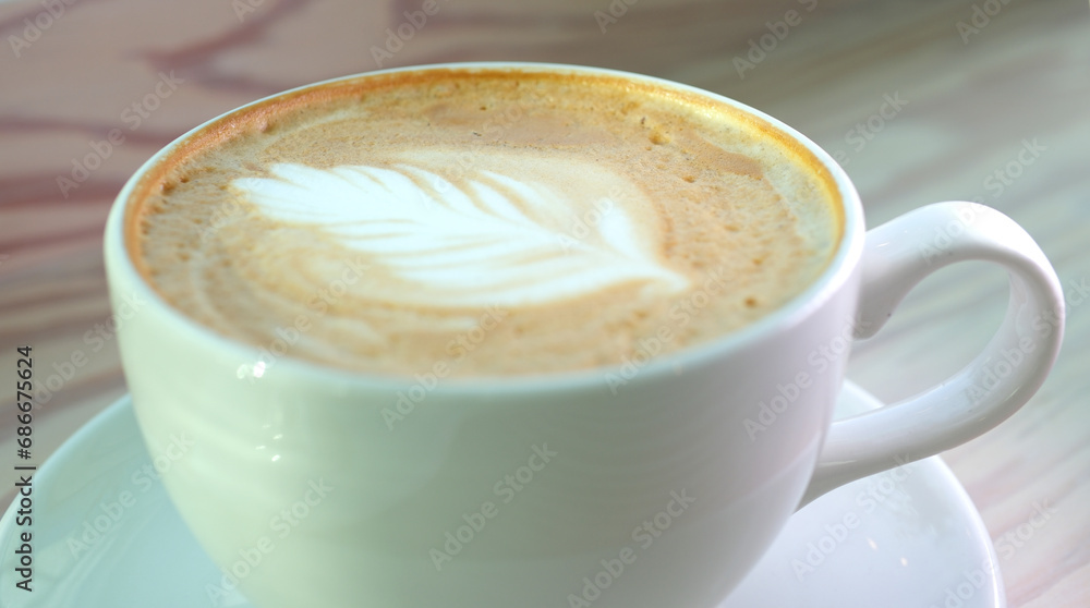 Turmeric Chai Latte at Cafe cup of cappuccino Turmeric Chai Latte at Cafe cup of cappuccino