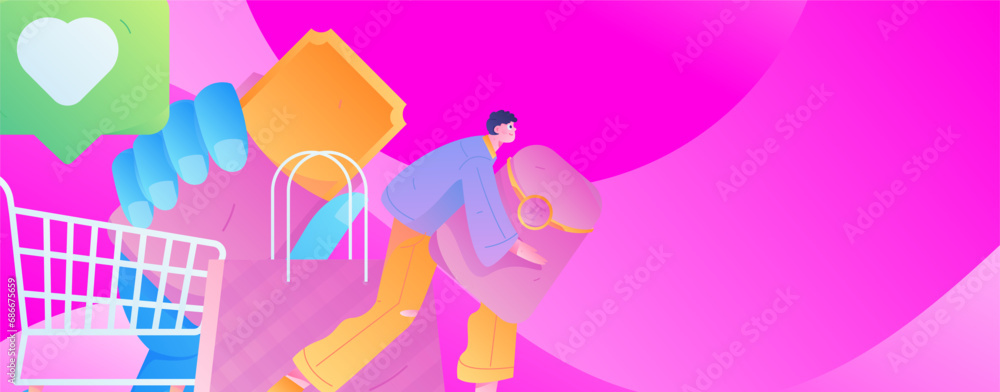 Festive Shopping E-Commerce Online Shopping People Flat Vector Concept Operation Hand Drawn Illustration
Festive Shopping E-Commerce Online Shopping People Flat Vector Concept Operation Hand Drawn Illustration