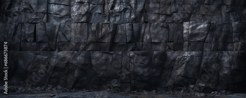 wall in coal mine background. ai generative