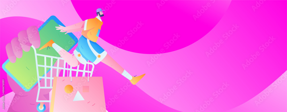 Festive Shopping E-Commerce Online Shopping People Flat Vector Concept Operation Hand Drawn Illustration
Festive Shopping E-Commerce Online Shopping People Flat Vector Concept Operation Hand Drawn Illustration