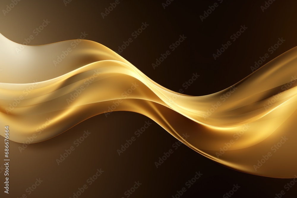 Fototapeta premium A captivating image of a golden flowing background with smooth lines. Perfect for adding a touch of elegance and sophistication to any design project.