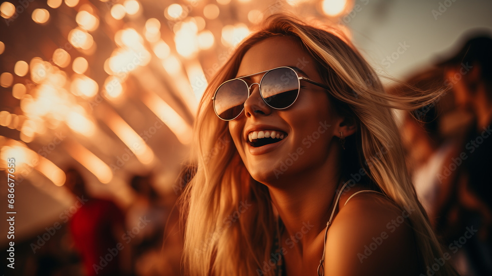 Wunderschönes glückliches Mädchen / Girl auf dem Sommerfest Wunderschönes glückliches Mädchen / Girl auf dem Sommerfest
