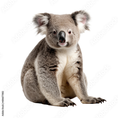 Cute Australian Koala isolated on transparent background