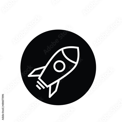 Rocket icon vector logo design flat style illustration