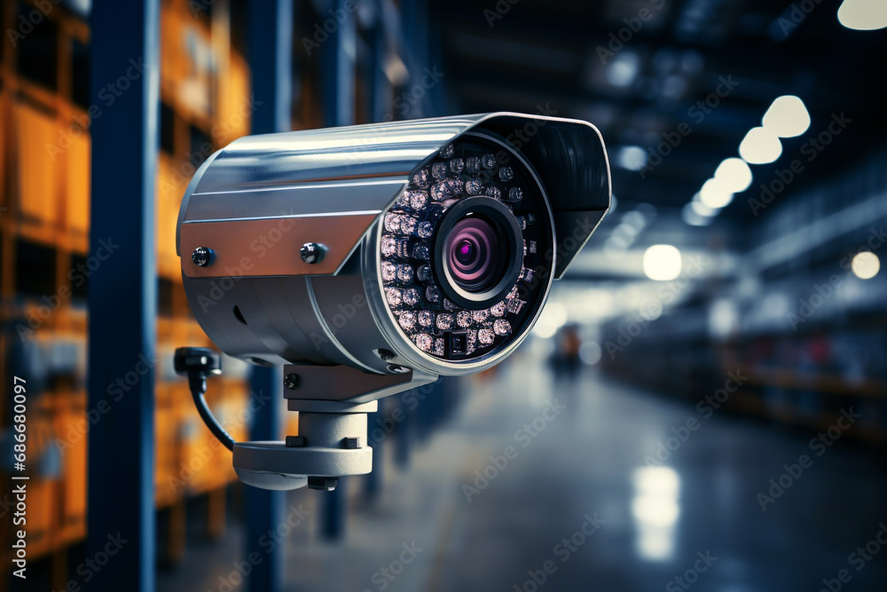 CCTV security camera in industrial factory, security camera or surveillance system CCTV security camera in industrial factory, security camera or surveillance system