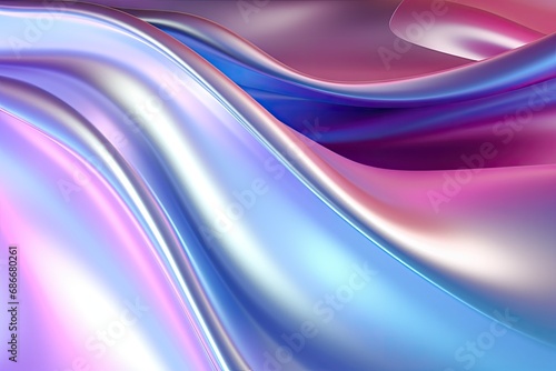 Abstract silk holographic iridescent wave