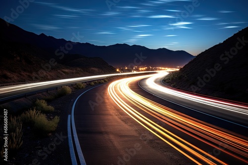 A long exposure photo of a highway at night © Tymofii