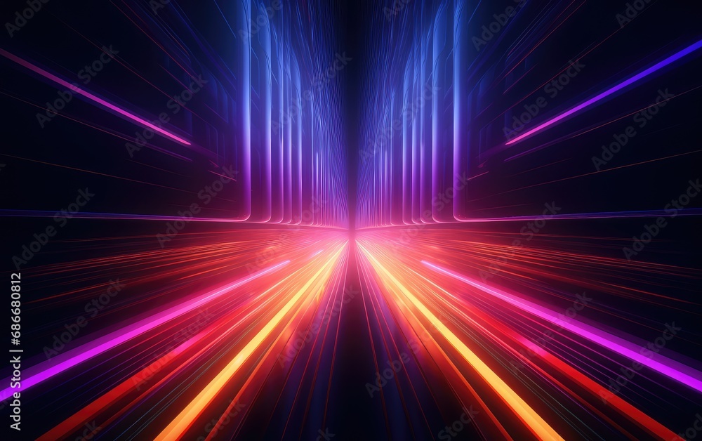 Obraz premium Modern trendy abstract design, 3d neon abstract background, So beautiful, AI
