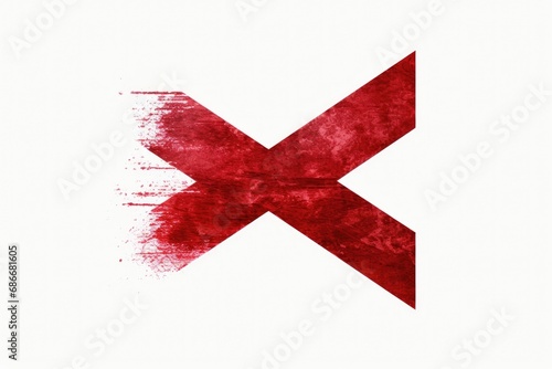 A picture of a red X painted on a white wall. Suitable for use in design projects or as a visual representation of rejection or cancellation