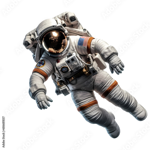 Astronaut in spacesuit isolated on transparent background