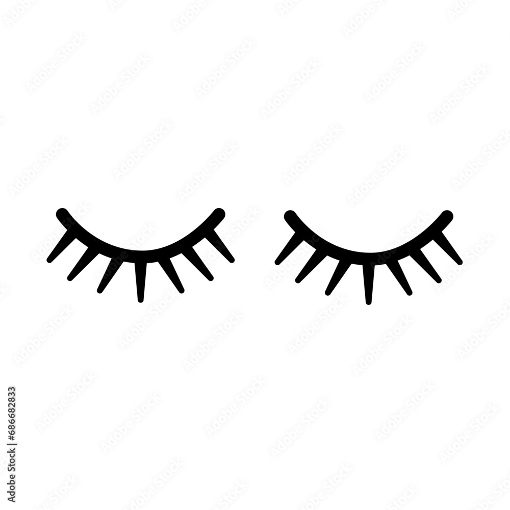 Obraz premium Silhouette Eyelash Icon