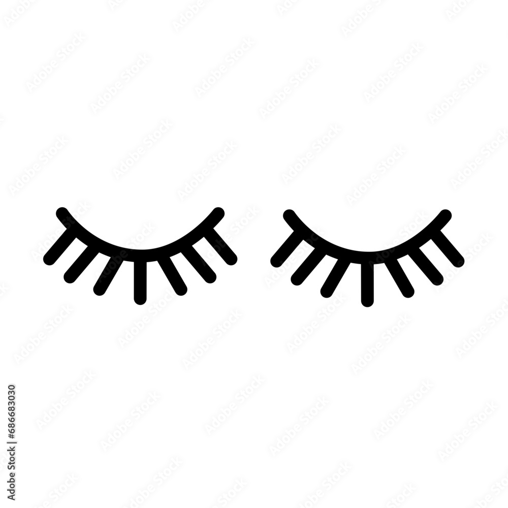 Obraz premium Silhouette Eyelash Icon