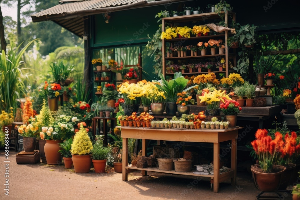 Obraz premium Flourishing Local Business Colorful Showcase