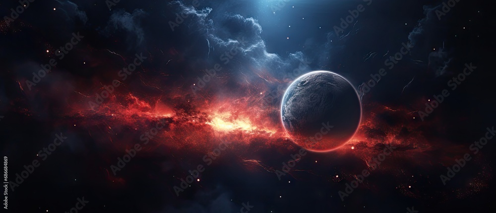 Illustration of a planet on the background of space