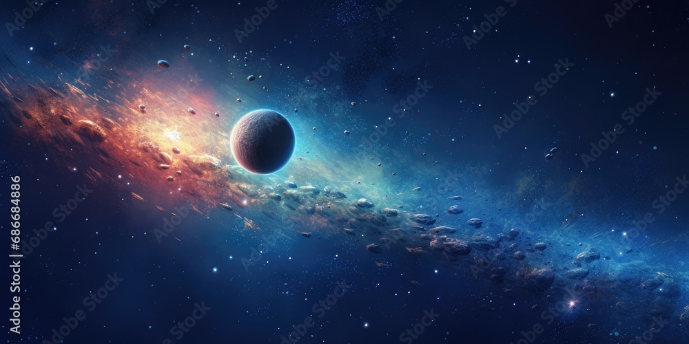 Illustration of a planet on the background of space