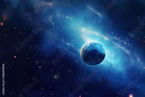 Illustration of a planet on the background of space © Tymofii