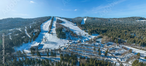 Herrlicher Wintertag am Skigebiet Geißkopf bei Bischofsmais im Bayerwald