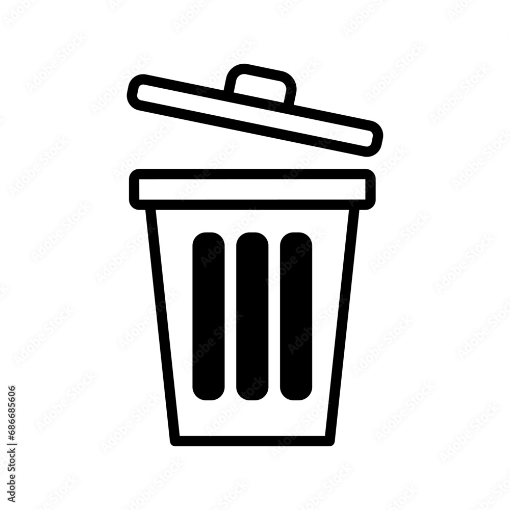 rubbish bin icon. Carbage can symbol. Flat shape delete sign. Trash container and recycling bin logo. Vector illustration image. Isolated on white background. rubbish bin icon. Carbage can symbol. Flat shape delete sign. Trash container and recycling bin logo. Vector illustration image. Isolated on white background.