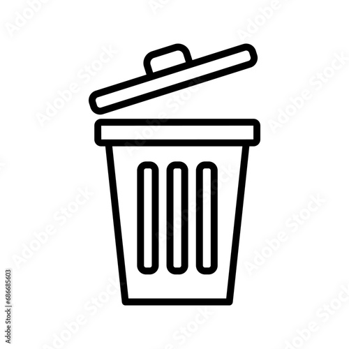 rubbish bin icon. Carbage can symbol. Flat shape delete sign. Trash container and recycling bin logo. Vector illustration image. Isolated on white background.