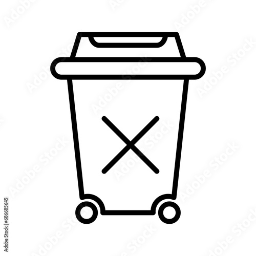 rubbish bin icon. Carbage can symbol. Flat shape delete sign. Trash container and recycling bin logo. Vector illustration image. Isolated on white background.