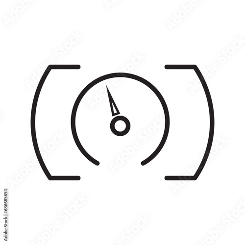 Ikon speedometer, dan indikator. Simbol pengukuran kinerja. Ilustrasi Vektor Datar