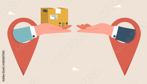 Online product orders on internet, e-commerce or online shopping, parcel delivery by post, information concept, correspondence, small business or entrepreneurship concept, targeted delivery of parcels