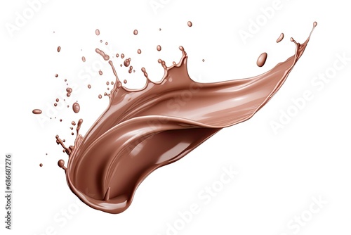 Chocolate milk splash isolated on white background