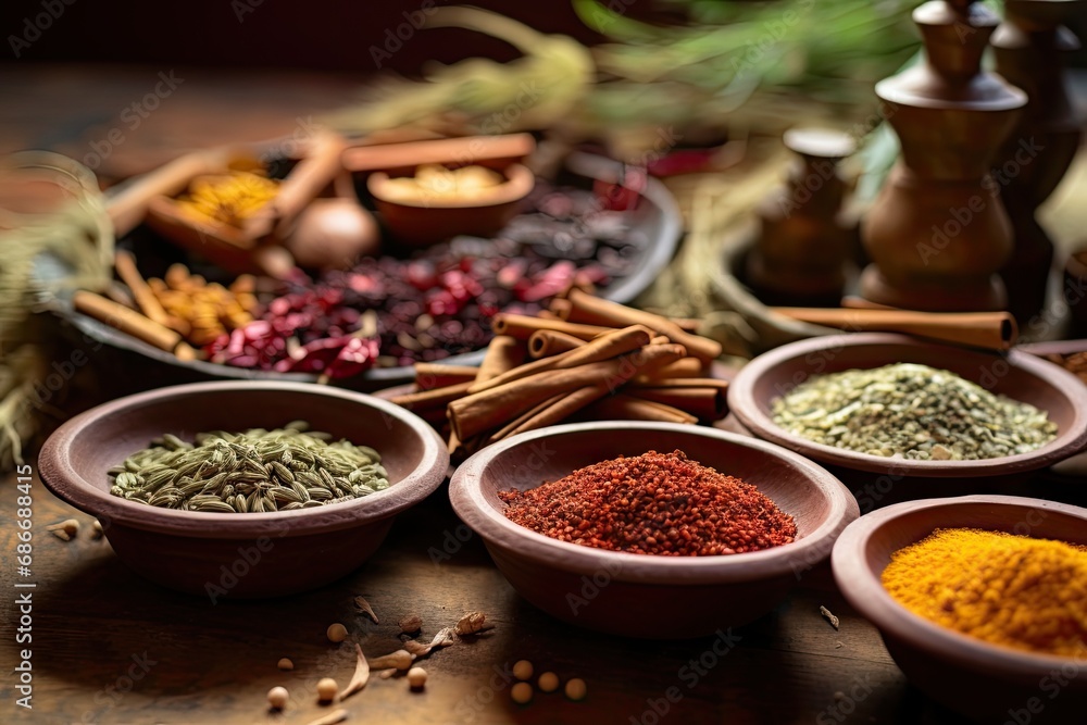Various dried spices andean cereals and grains Various dried spices andean cereals and grains