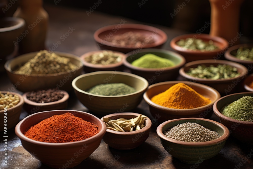 Various dried spices andean cereals and grains Various dried spices andean cereals and grains