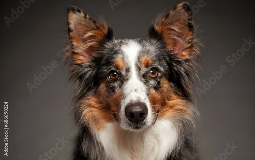 portrait of dog brown white black colors ai generative