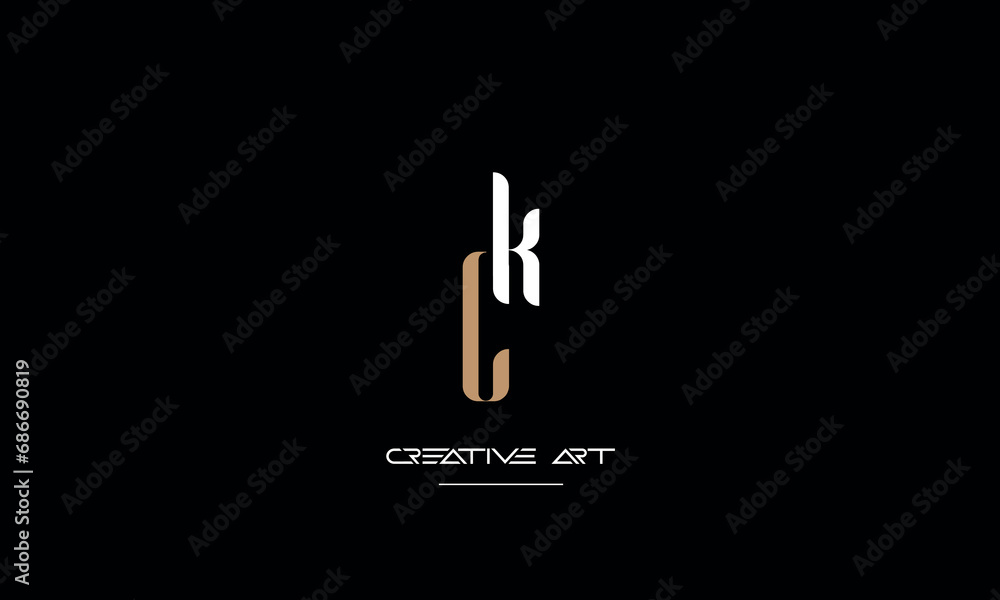 CK, KC, C, K abstract letters logo monogram