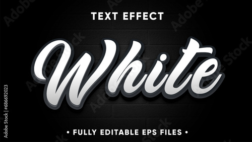 3d White Embossed Vector text style effect, bold white mock up
