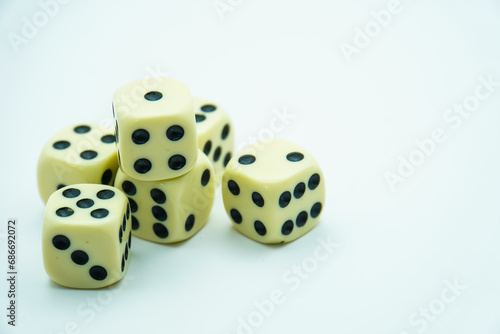 Clean dice isolated on white background 