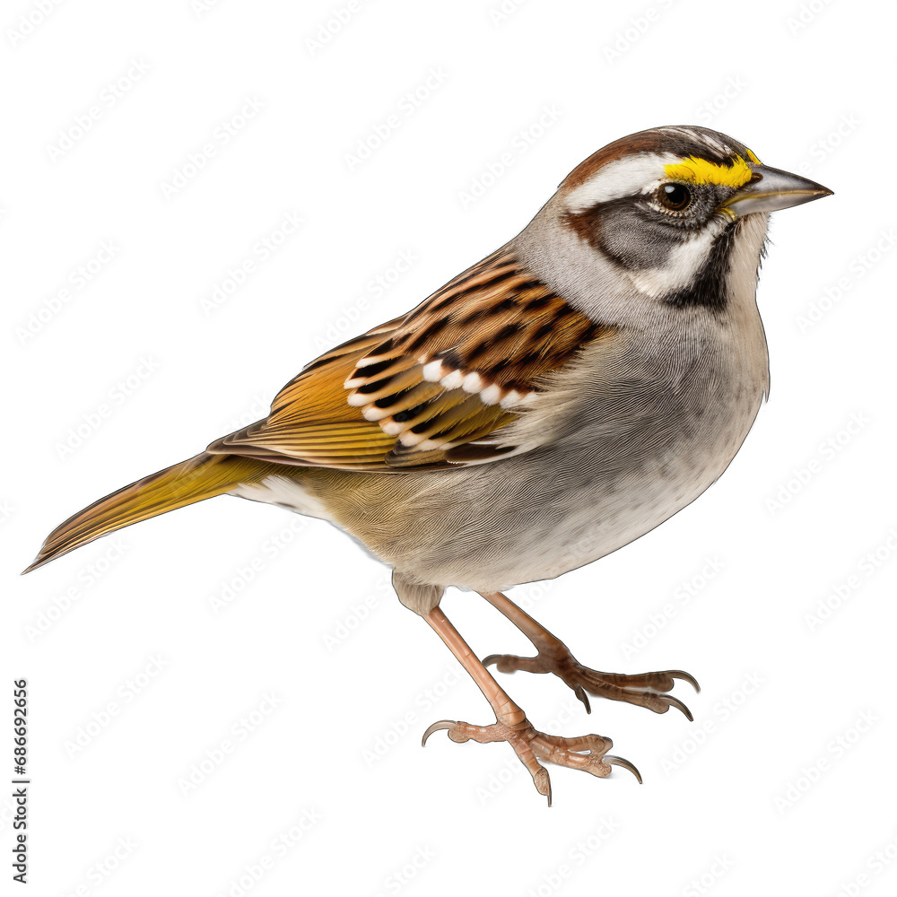 White-throated Sparrow isolated on transparent background White-throated Sparrow isolated on transparent background