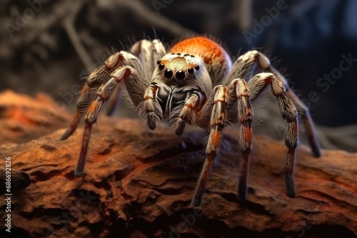 An impressive spider, an expert weaver and hunter. Detailed graphics, clear visuals, arachnid photography