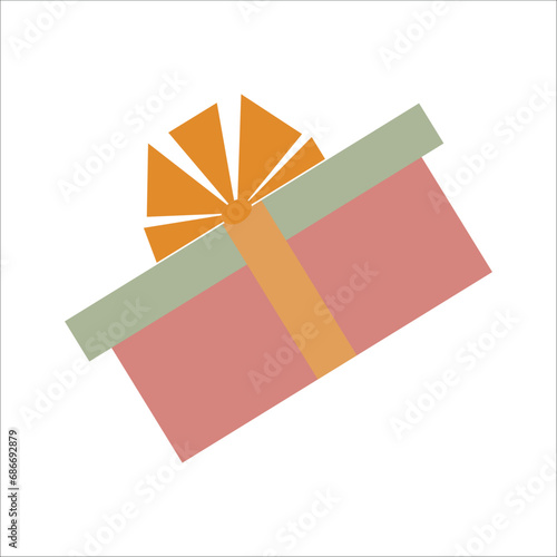 surprise red gift box, birthday celebration, special give away package, loyalty program reward, wonder gift with exclamation mark, vector icon,