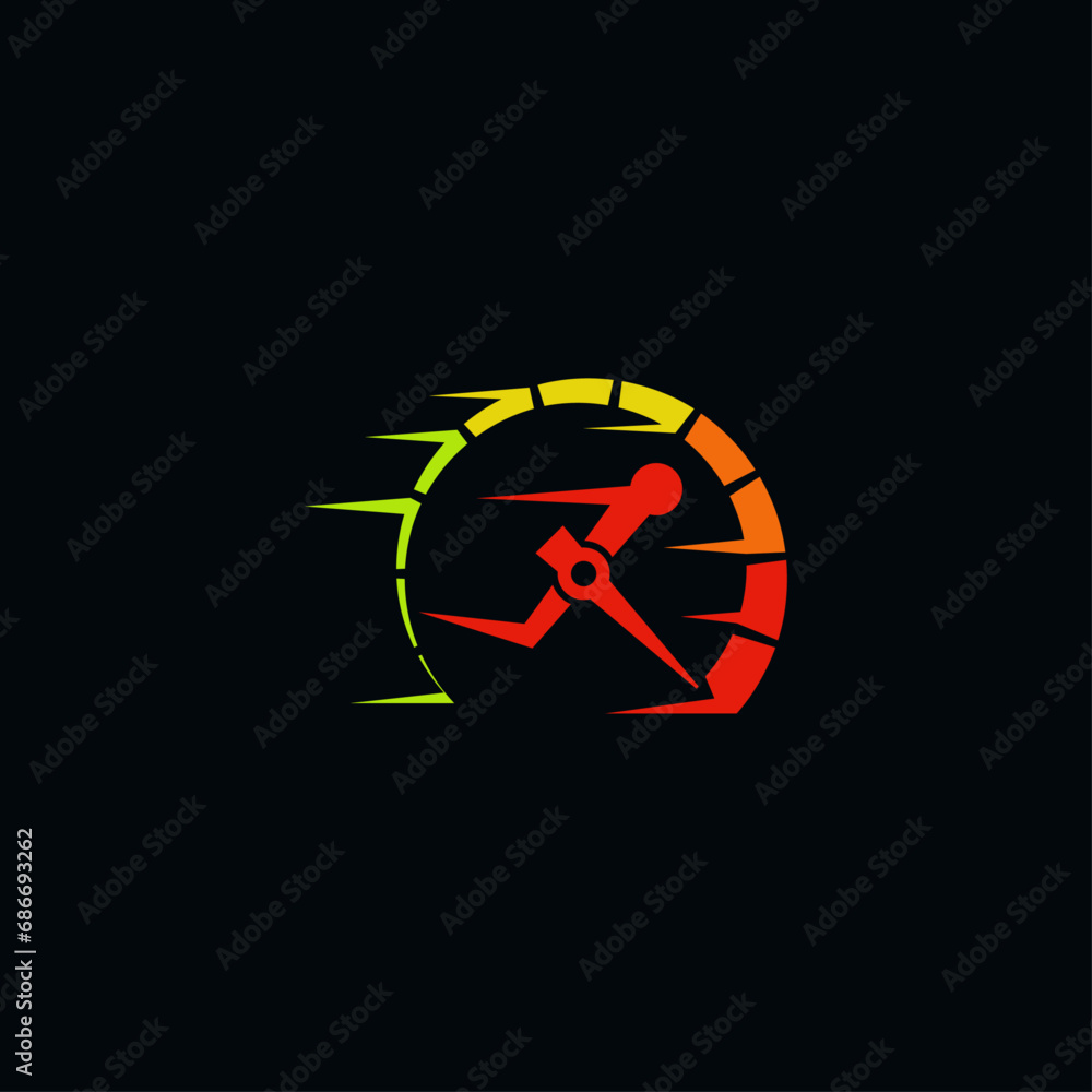 Running speedometer creative logo design. Running speedometer creative logo design.