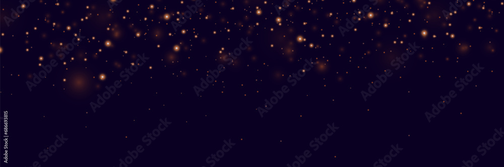 Fototapeta premium Shiny particle effect. Vector sparkles on a black background. Christmas light effect. Shiny magical dust particles. Sparks of dust and stars shine with a special light.