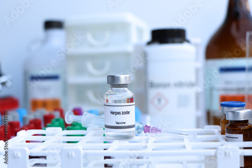 Herpes zoster vaccine in a vial, immunization and treatment of infection photo