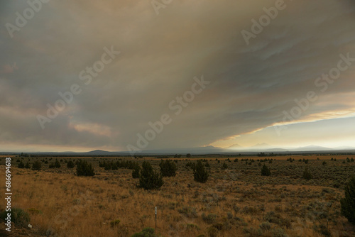 Apocalyptic smoke clouds from a distant wildfire over Central Oregon