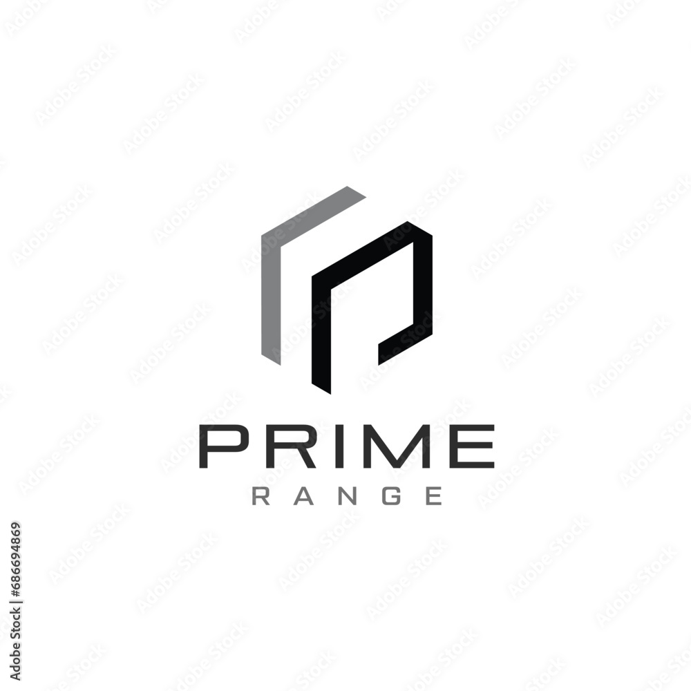 Letter P modern creative and minimalist initial logo design in geometric shape Letter P modern creative and minimalist initial logo design in geometric shape