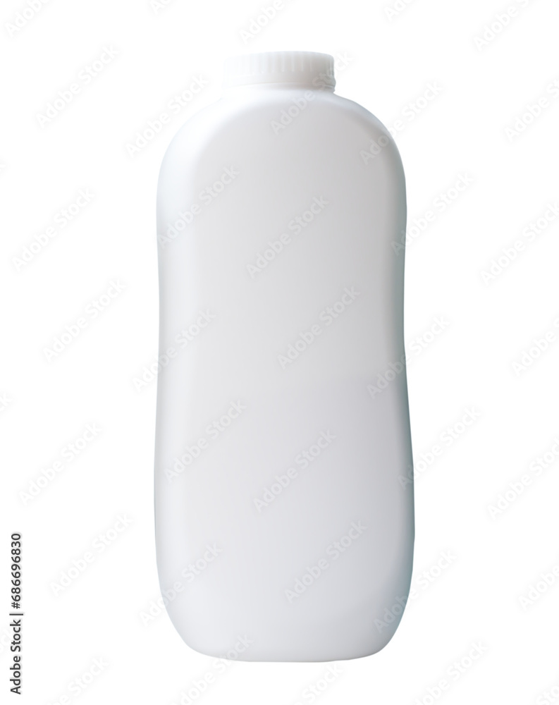 White powder bottle isolated on white background with clipping path in png file format White powder bottle isolated on white background with clipping path in png file format