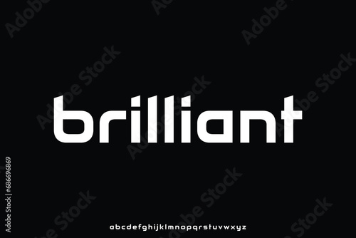 Modern clean sans serif unique style alphabet display font vector