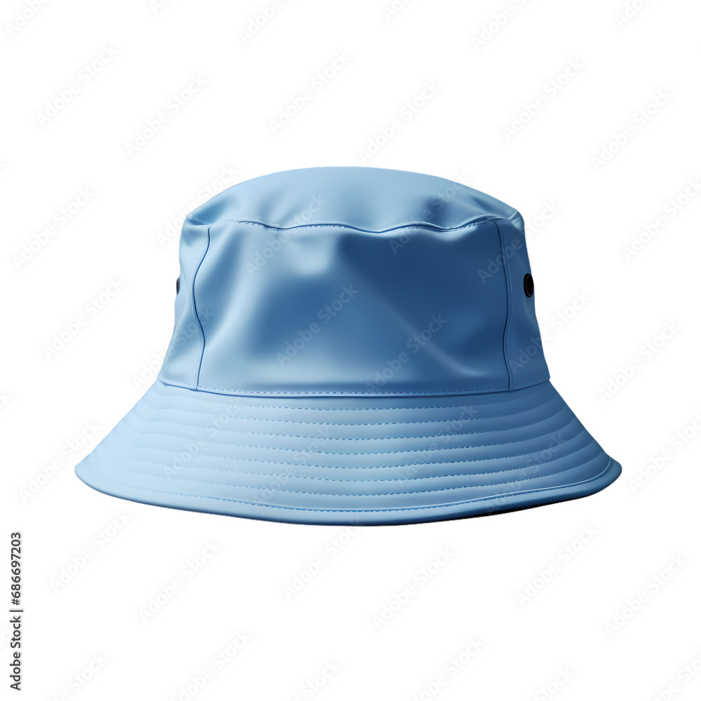 Fototapeta premium Blue bucket hat isolated on transparent background